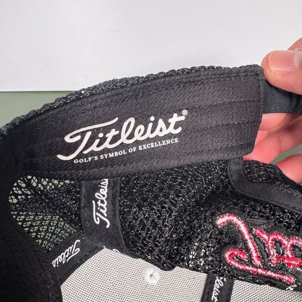 Titleist Trucker Hat Red Black White Mesh Strapback Golf Golfing Outdoor